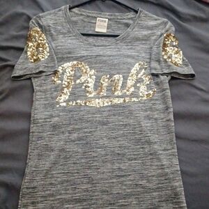 Victoria Secret PINK gold bling T Shirt